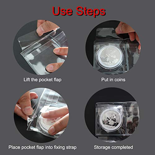 Jomevia 10 Sheets 12 Pocket Coin Pages Clear PVC Holders for 3-Ring Binder
