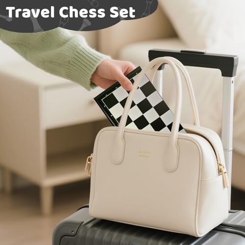 Joneytech 10-Inch Magnetic Travel Chess Set with Folding Board and 2 Extra Queens – Portable Game for Kids and Adults