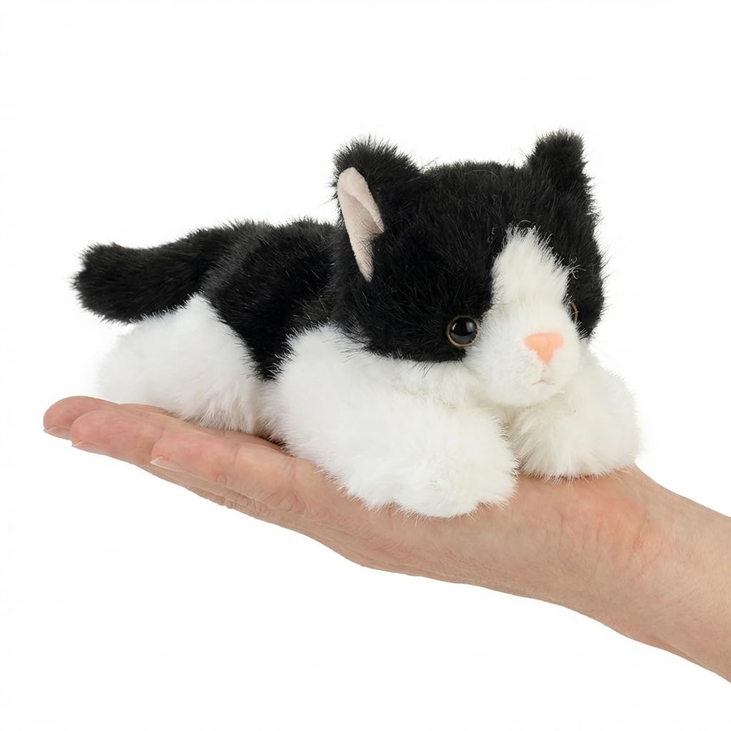 Jorkei Weighted Black Cat Plush Toy - 8 Inch Soft Stuffed Animal, Cute Small Plushie Gift for Kids and Adults