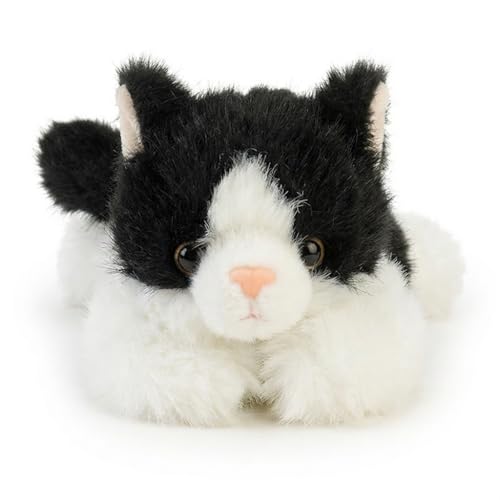 Jorkei Weighted Black Cat Plush Toy - 8 Inch Soft Stuffed Animal, Cute Small Plushie Gift for Kids and Adults