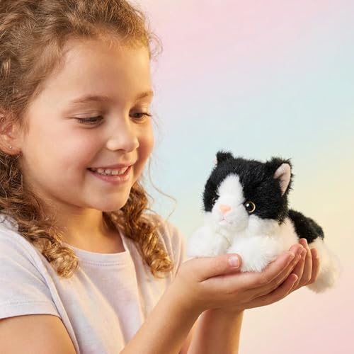 Jorkei Weighted Black Cat Plush Toy - 8 Inch Soft Stuffed Animal, Cute Small Plushie Gift for Kids and Adults