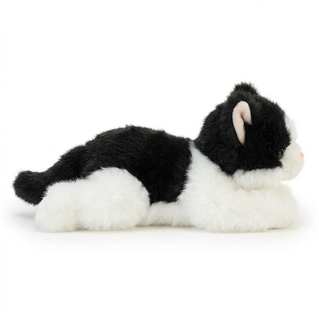 Jorkei Weighted Black Cat Plush Toy - 8 Inch Soft Stuffed Animal, Cute Small Plushie Gift for Kids and Adults