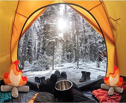 JOSON Fun Campfire Plush Toy - Simulated Flame Plush for Outdoor Camping and Room Decoration, Small Size