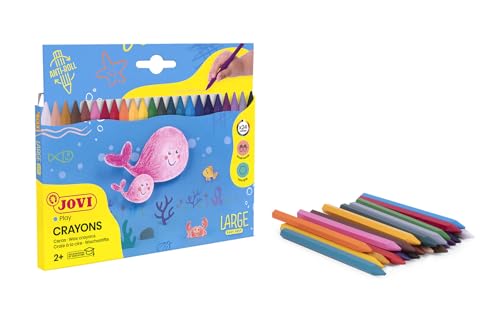 Jovi Plastic Hexagonal Crayons, 24 Count - Durable, Odor-Free, Non-Toxic Art Supplies for Kids