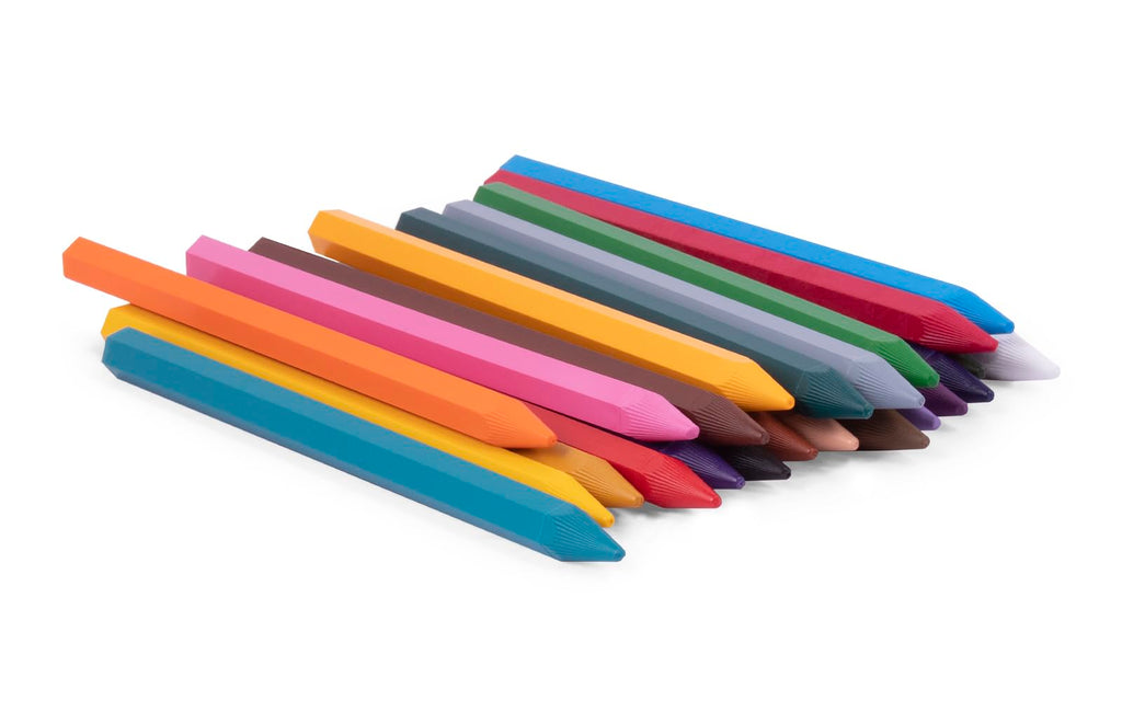 Jovi Plastic Hexagonal Crayons, 24 Count - Durable, Odor-Free, Non-Toxic Art Supplies for Kids