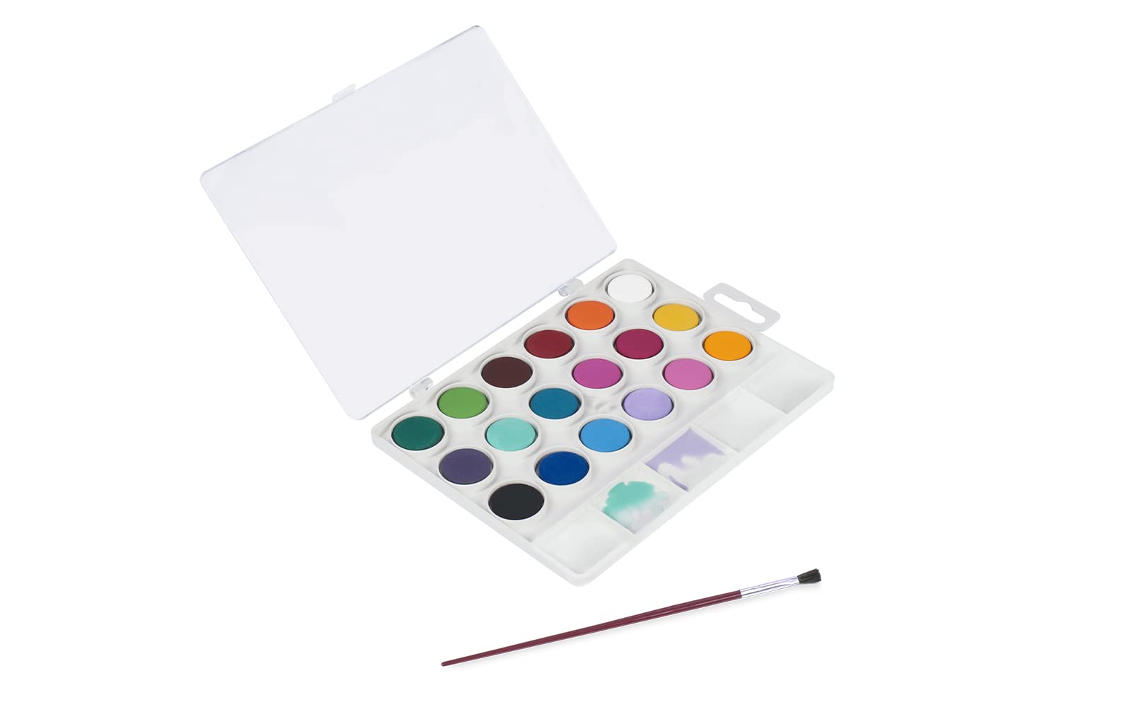 Jovi Watercolor Palette with 18 Bright Colors – Non-Toxic, Quick Drying, Includes Brush