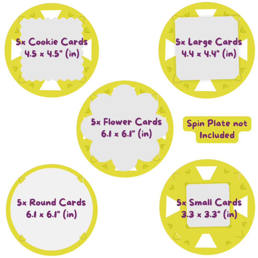 Jovial & Joyful Spin Art Refill Pack: 25 Cardboard Shapes + 6 Paint Colors