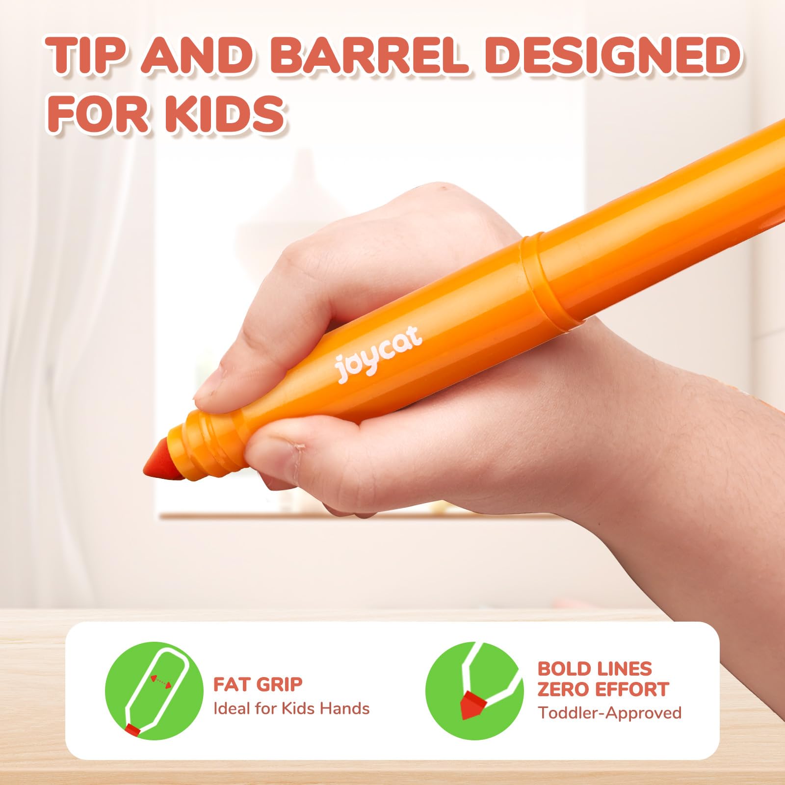 JoyCat 24 Scented Washable Markers for Kids – Fruit & Dessert Fragrances with Conical Tips, Non-Toxic Art Supplies