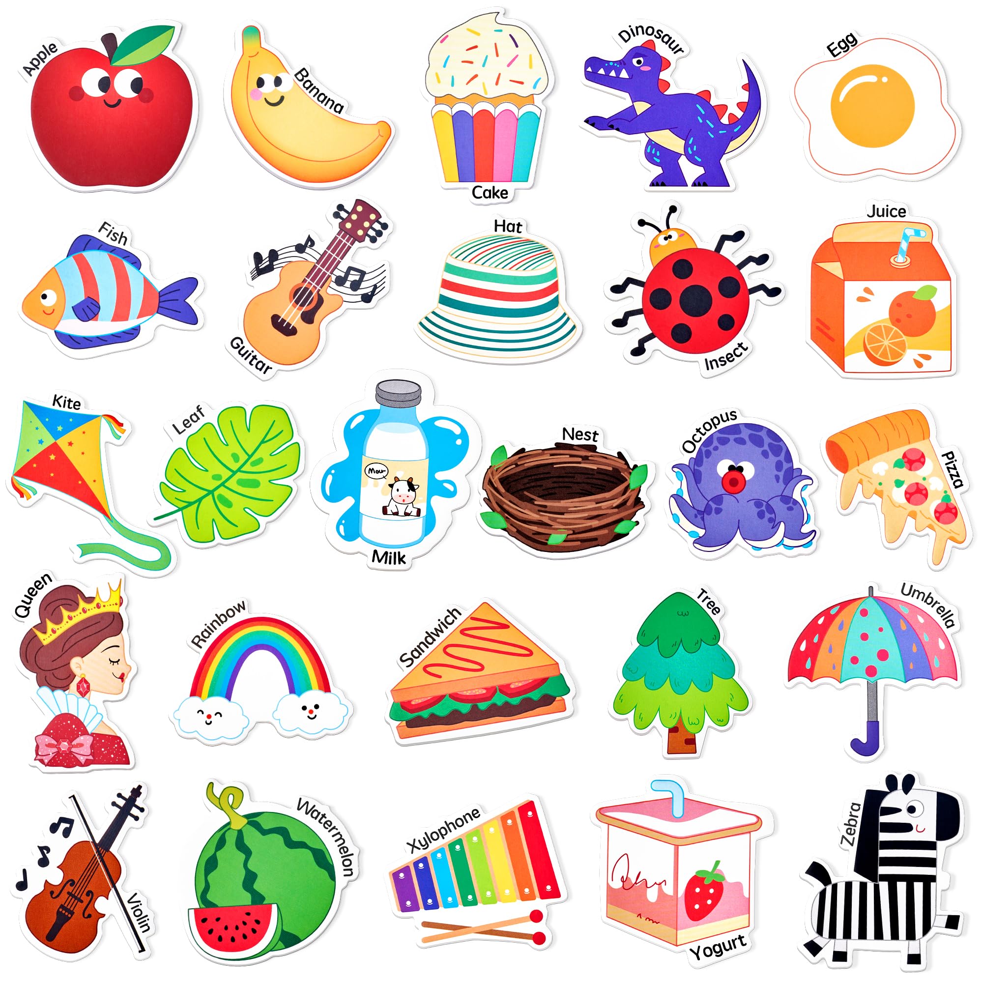 JoyCat 26 Object Fridge Magnets for Toddlers – Large Magnetic Learning Toys for Ages 2-5