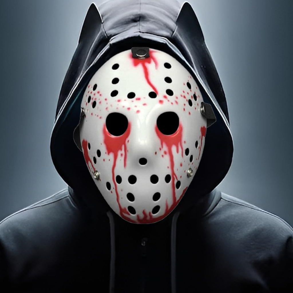 JOYFISCO Hockey Mask for Halloween – Durable Plastic, Adjustable Strap, Adult Size