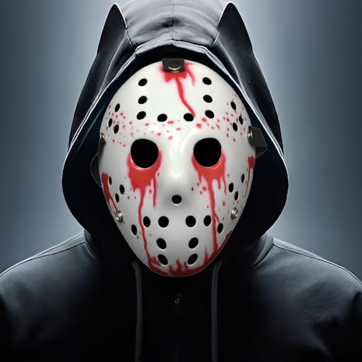 JOYFISCO Hockey Mask for Halloween – Durable Plastic, Adjustable Strap, Adult Size