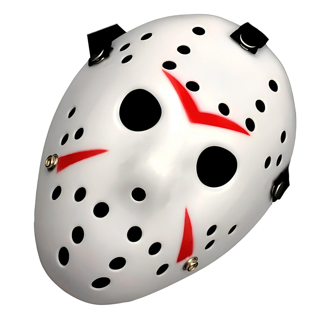 JOYFISCO Horror Hockey Mask for Halloween, Cosplay & Costume Parties – Lightweight Plastic with Breathable Design