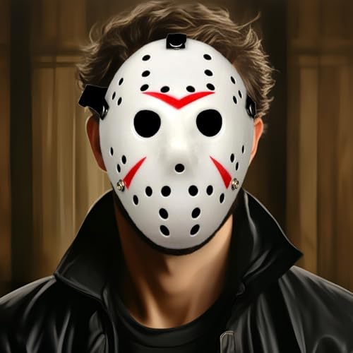 JOYFISCO Horror Hockey Mask for Halloween, Cosplay & Costume Parties – Lightweight Plastic with Breathable Design