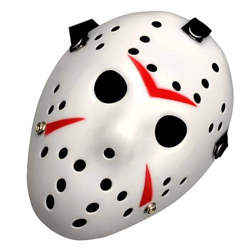 JOYFISCO Horror Hockey Mask for Halloween, Cosplay & Costume Parties – Lightweight Plastic with Breathable Design