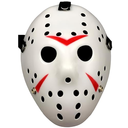 JOYFISCO Horror Hockey Mask for Halloween, Cosplay & Costume Parties – Lightweight Plastic with Breathable Design