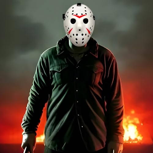 JOYFISCO Horror Hockey Mask for Halloween, Cosplay & Costume Parties – Lightweight Plastic with Breathable Design