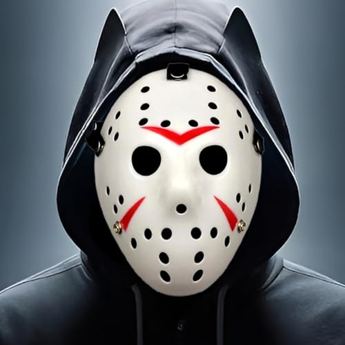 JOYFISCO Horror Hockey Mask for Halloween, Cosplay & Costume Parties – Lightweight Plastic with Breathable Design