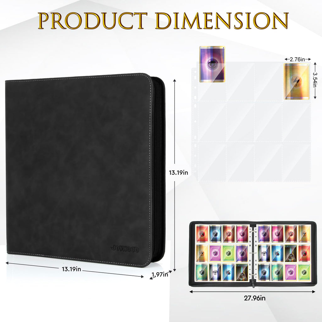 JoyHood 960-Card Trading Card Binder – 40-Page, 12-Pocket Album for TCG/MTG/YGO/Sports Cards
