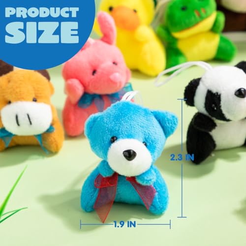 JOYIN 12-Pack Mini Plush Animals: Assorted 3-Inch Stuffed Toys for Party Favors, Prizes, and Backpack Decor