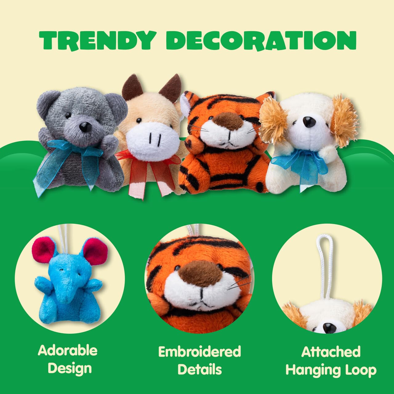 JOYIN 12-Pack Mini Plush Animals: Assorted 3-Inch Stuffed Toys for Party Favors, Prizes, and Backpack Decor