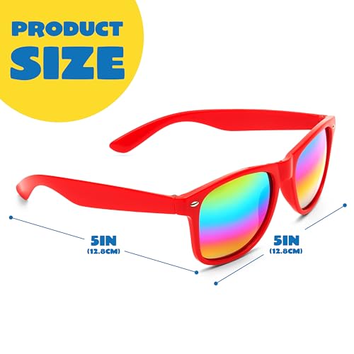 JOYIN 12-Pack Neon Kids Sunglasses with UV Protection for Birthday Party Favors