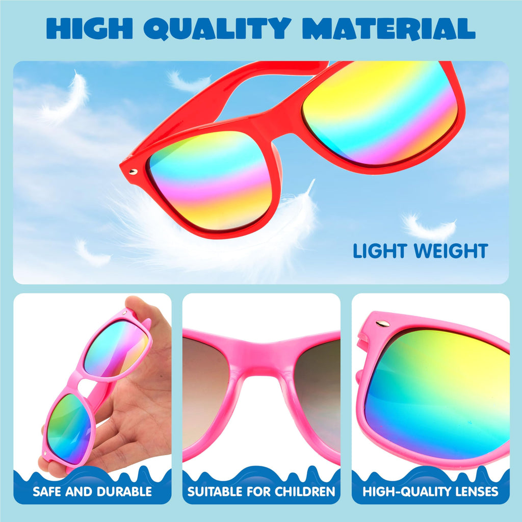 JOYIN 12-Pack Neon Kids Sunglasses with UV Protection for Birthday Party Favors