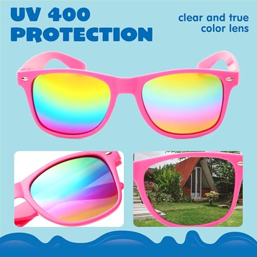 JOYIN 12-Pack Neon Kids Sunglasses with UV Protection for Birthday Party Favors