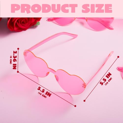 JOYIN 12 Pack Pink Heart Sunglasses for Valentine's Day – Classroom Exchange Gifts with Cards