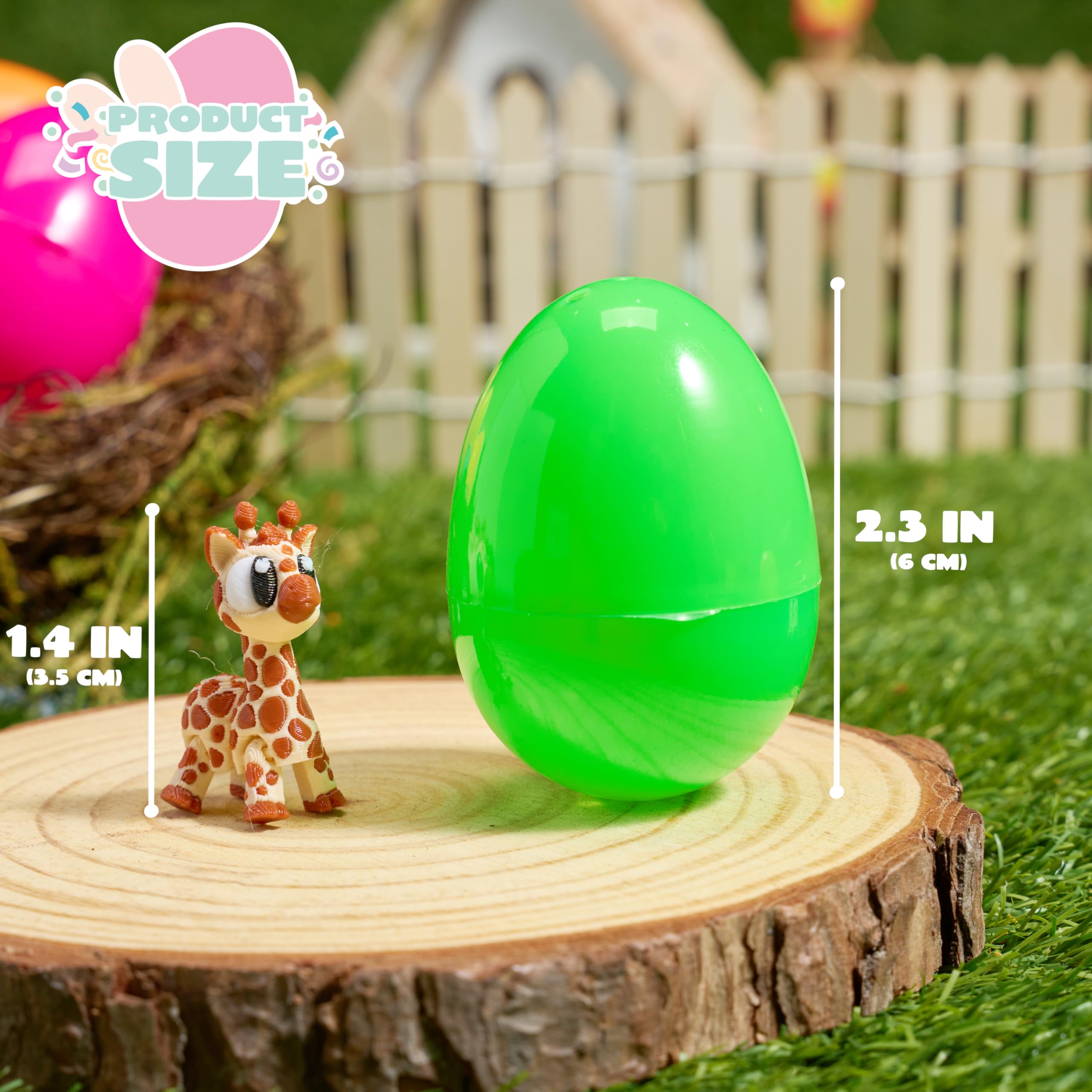 JOYIN 12-Pack Prefilled Easter Eggs with 3D Printed Articulated Mini Animal Toys
