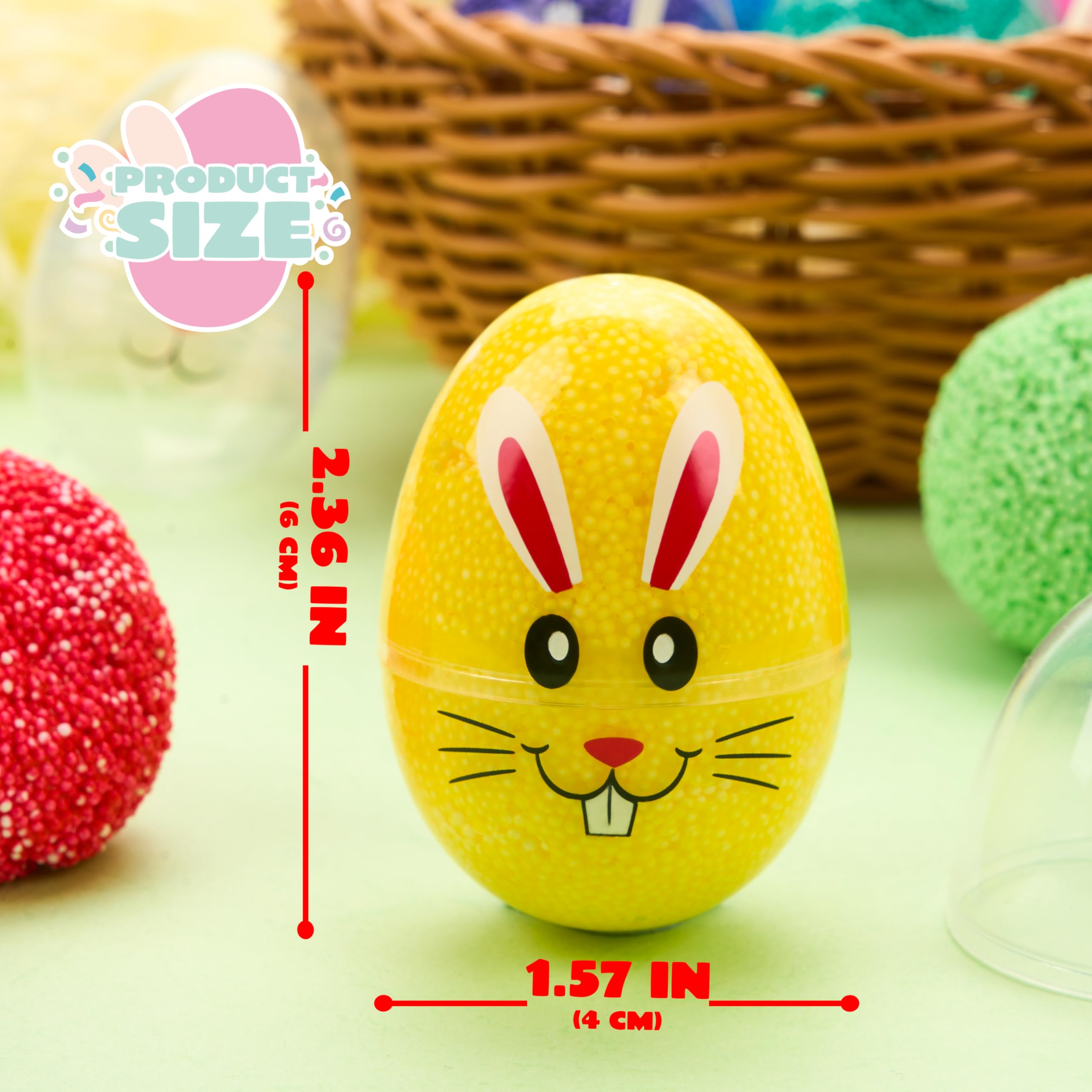 JOYIN 12-Pack Prefilled Easter Eggs with Foam Squishy Toys - Cute Chick, Bunny, and Lamb Designs for Egg Hunts, Basket Stuffers, Party Favors
