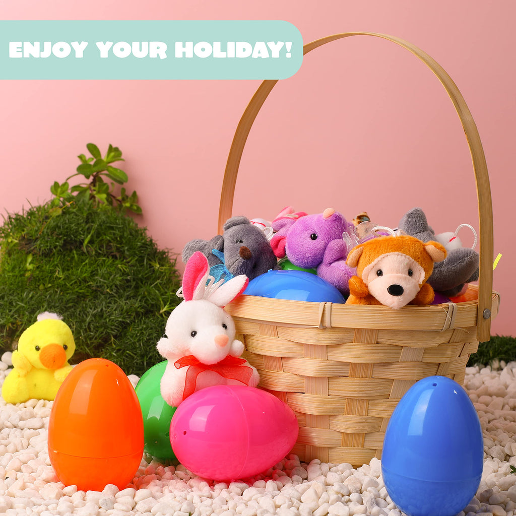 JOYIN 12 Prefilled Easter Eggs with 12 Different Mini Plush Animals for Kids Ages 3-10
