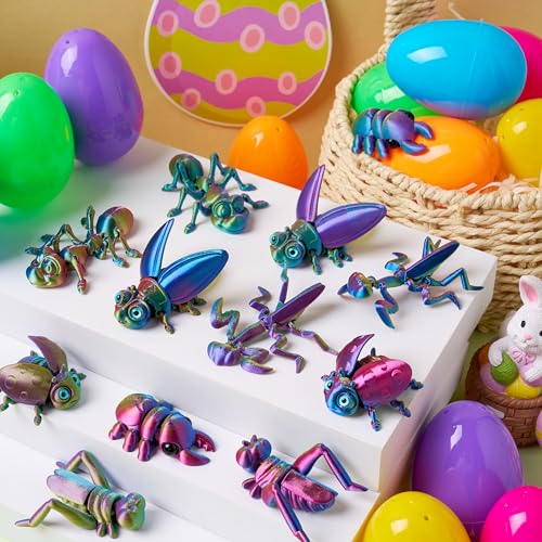 JOYIN 12 Prefilled Easter Eggs with 3D Printed Insects – Fun Easter Basket Stuffers & Party Favors
