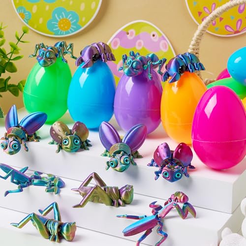JOYIN 12 Prefilled Easter Eggs with 3D Printed Insects – Fun Easter Basket Stuffers & Party Favors