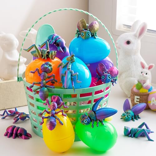 JOYIN 12 Prefilled Easter Eggs with 3D Printed Insects – Fun Easter Basket Stuffers & Party Favors