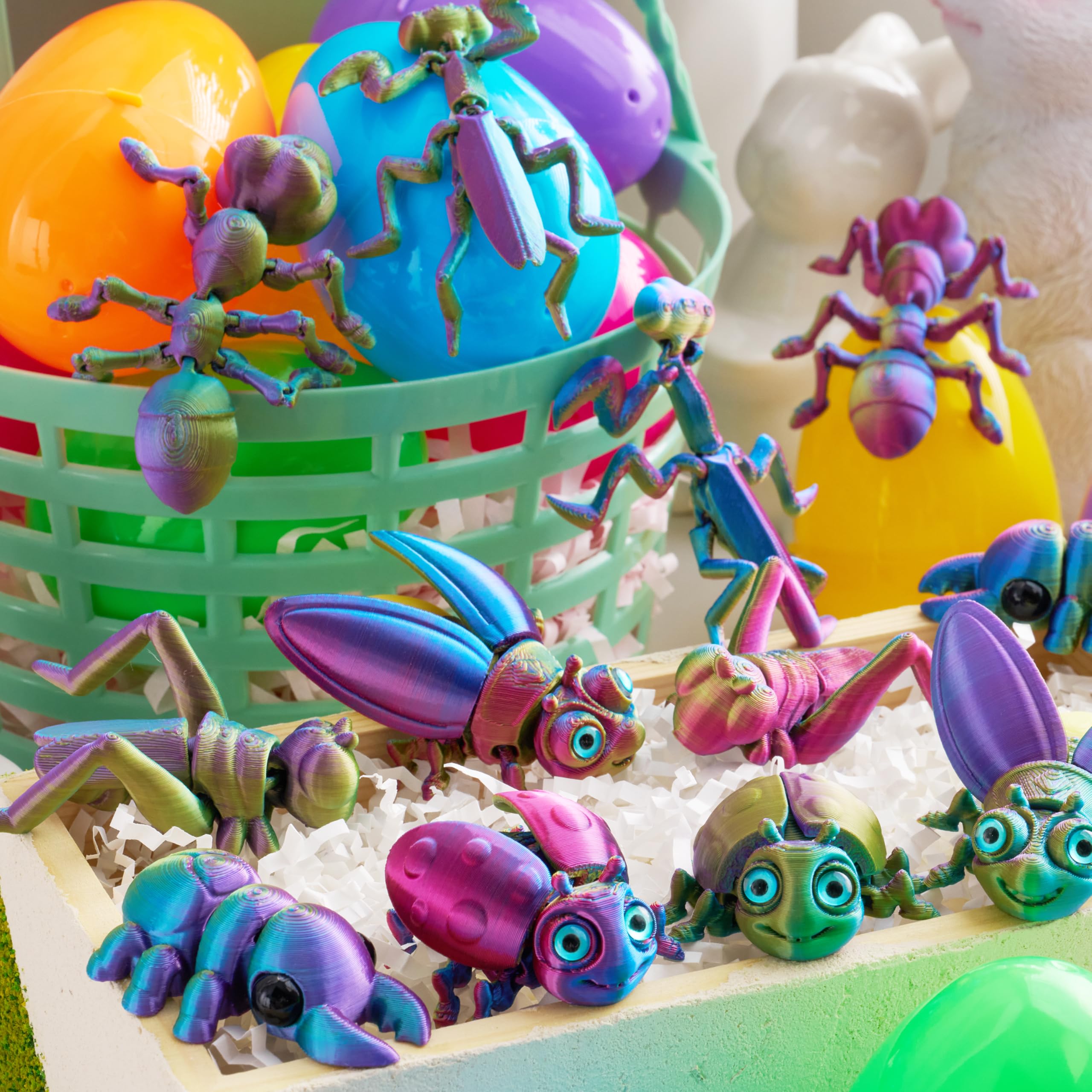 JOYIN 12 Prefilled Easter Eggs with 3D Printed Insects – Fun Easter Basket Stuffers & Party Favors