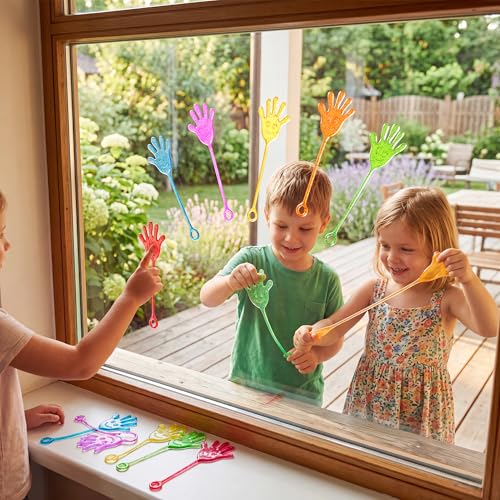 JOYIN 120-Pack Glitter Sticky Hands Party Favors – 8 Colors, Stretchy & Non-Toxic