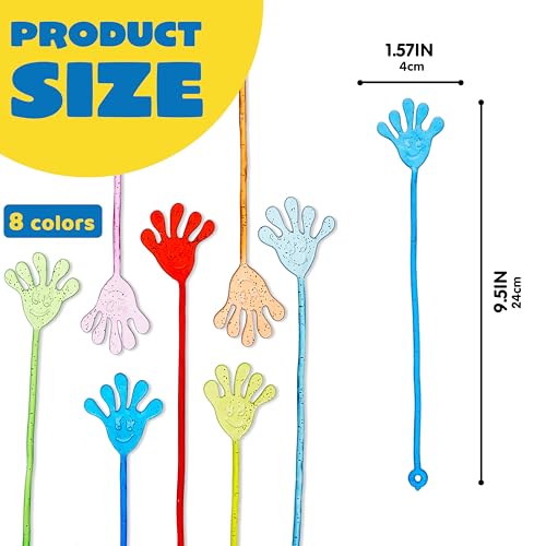 JOYIN 120-Pack Glitter Sticky Hands Party Favors – 8 Colors, Stretchy & Non-Toxic