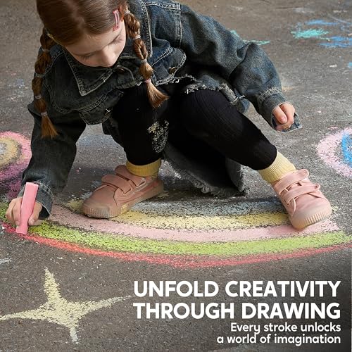 JOYIN 16-Piece Washable Jumbo Chalk Set for Toddlers 1-3 - Non-Toxic Sidewalk Chalk in 16 Colors, Safe Outdoor Play