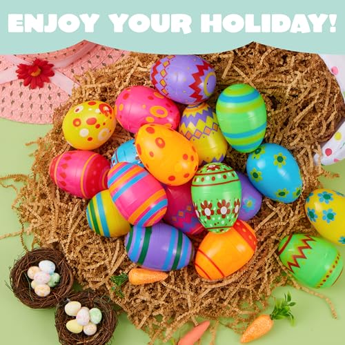 JOYIN 18-Pack 3.15-Inch Fillable Plastic Easter Eggs - Pastel Multicolor for Hunt and Party Favors