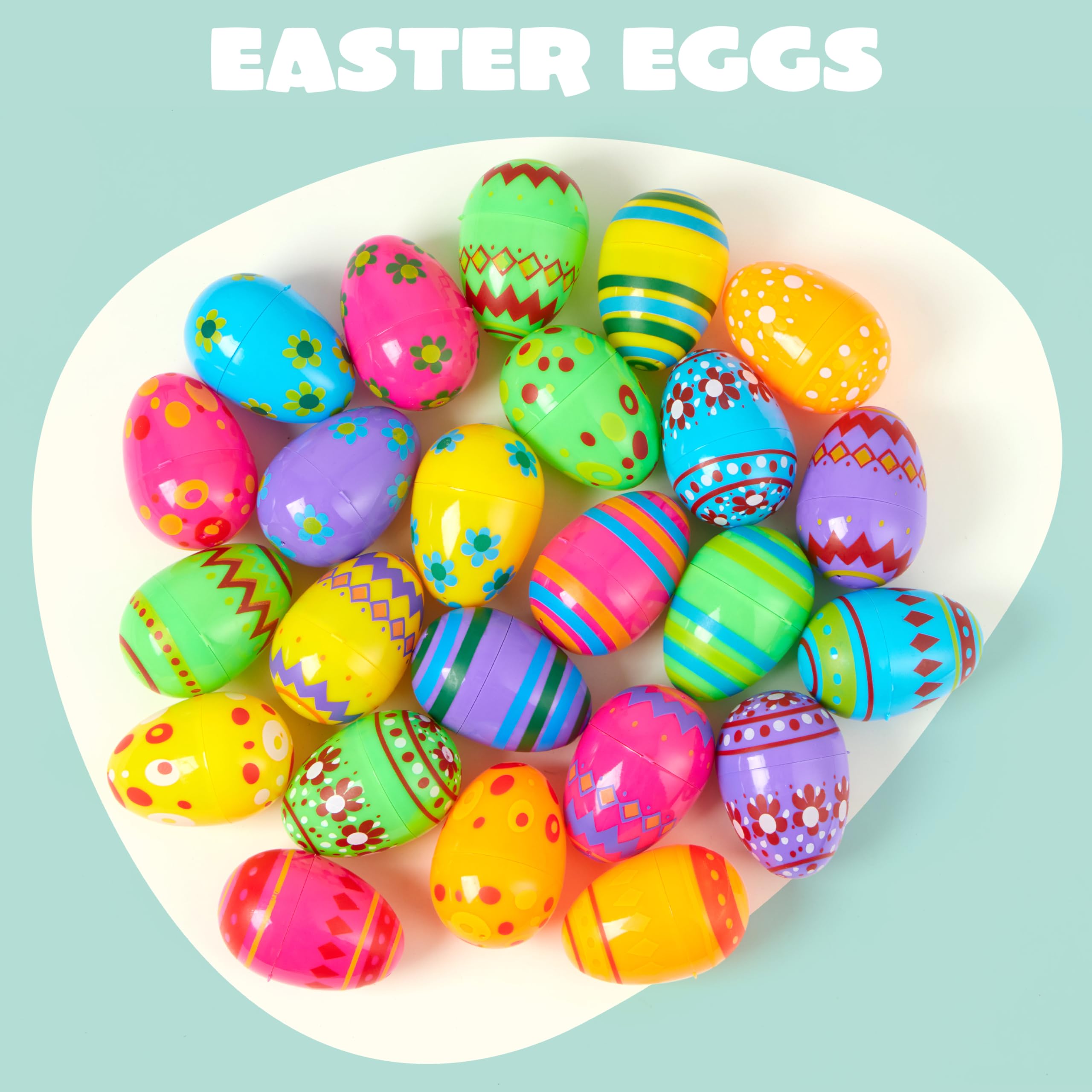 JOYIN 18-Pack 3.15-Inch Fillable Plastic Easter Eggs - Pastel Multicolor for Hunt and Party Favors
