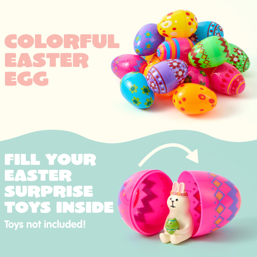 JOYIN 18-Pack 3.15-Inch Fillable Plastic Easter Eggs - Pastel Multicolor for Hunt and Party Favors