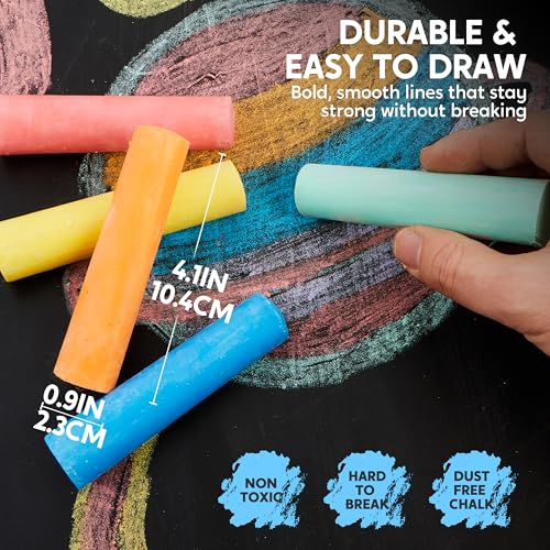 JOYIN 20-Piece Washable Sidewalk Chalk Set – 20 Colors, Non-Toxic, Safe for Kids Ages 3+