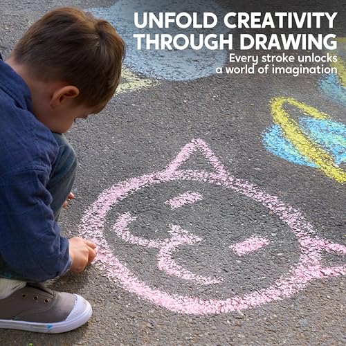 JOYIN 20-Piece Washable Sidewalk Chalk Set – 20 Colors, Non-Toxic, Safe for Kids Ages 3+