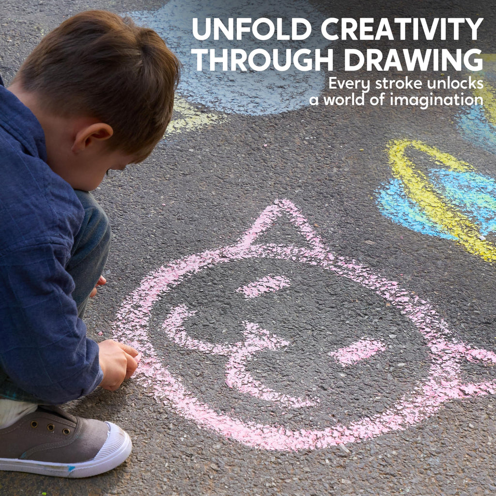 JOYIN 20-Piece Washable Sidewalk Chalk Set – 20 Colors, Non-Toxic, Safe for Kids Ages 3+