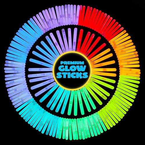 JOYIN 200 Mini Glow Sticks (2 inches) – 8 Colors, Long-Lasting 10-14 Hours, Non-Toxic Party Favors for Easter, Birthdays, Weddings