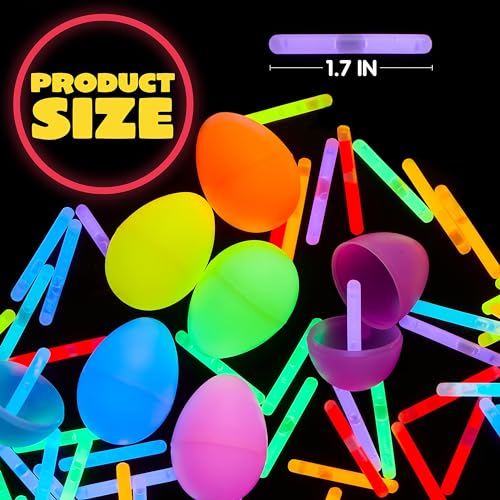 JOYIN 200 Mini Glow Sticks (2 inches) – 8 Colors, Long-Lasting 10-14 Hours, Non-Toxic Party Favors for Easter, Birthdays, Weddings