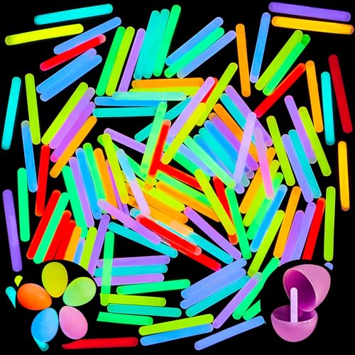 JOYIN 200 Mini Glow Sticks (2 inches) – 8 Colors, Long-Lasting 10-14 Hours, Non-Toxic Party Favors for Easter, Birthdays, Weddings