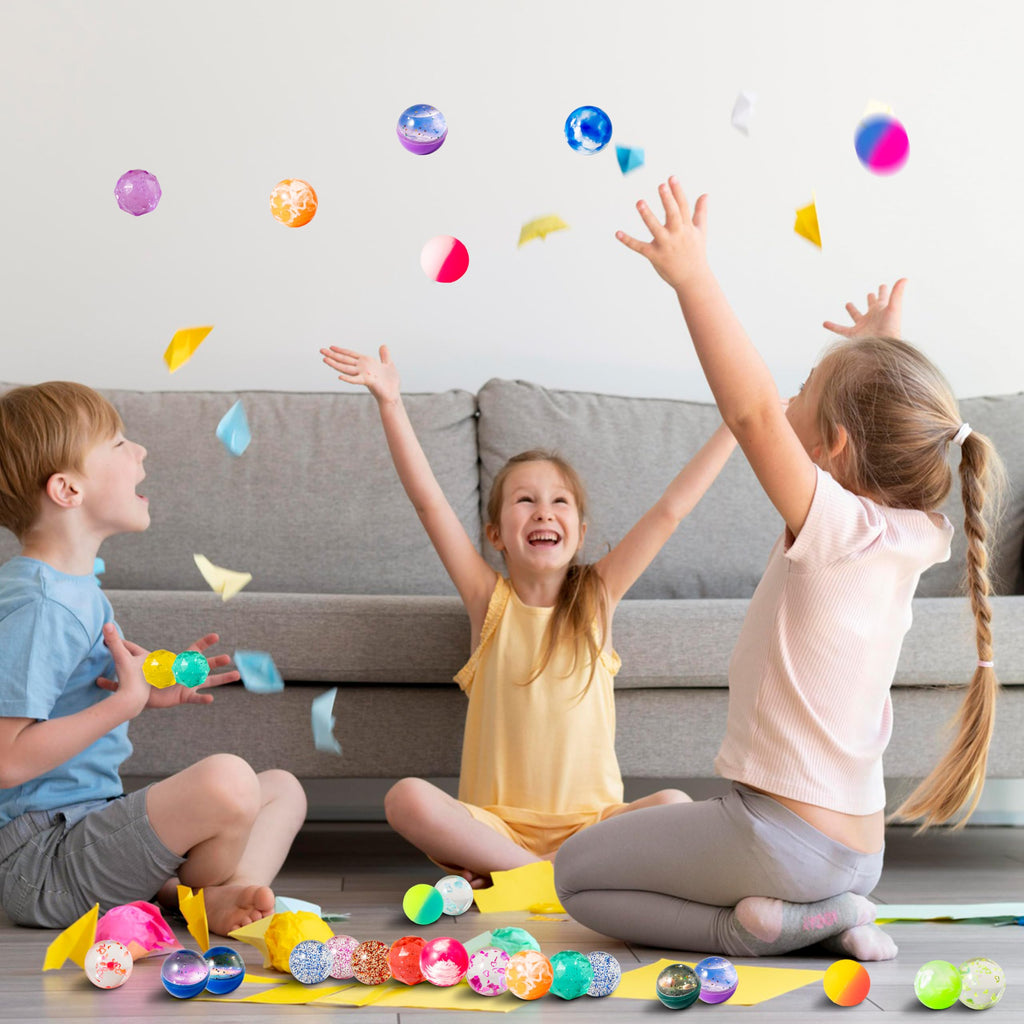 JOYIN 24-Pack Bouncy Balls - 6 Styles, 1.26 Inch Rubber Balls for Party Favors & Prizes