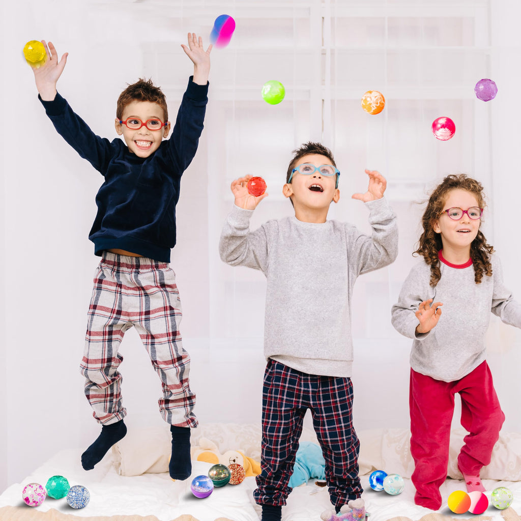 JOYIN 24-Pack Bouncy Balls - 6 Styles, 1.26 Inch Rubber Balls for Party Favors & Prizes