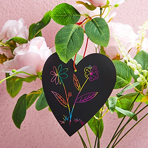 JOYIN 24 Pack Valentine Scratch Heart Cards with Envelopes – Fun DIY Craft for Kids Classroom Exchange